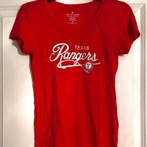 Texas Rangers Women's Red V-Neck T-Shirt by